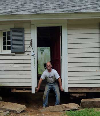 Doug goofing around during old house renovations