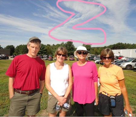 Z in sky behind Jeff, Simone, Lisa and Kim